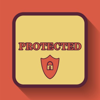 Web sitesi düğmesini turuncu arka plan üzerinde renkli korumalı simgesi