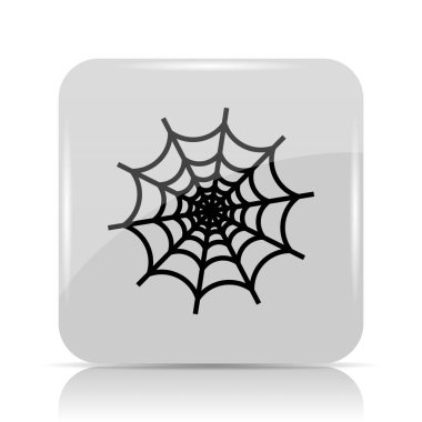 Örümcek web simgesi. Beyaz arka plan üzerinde Internet düğmesi