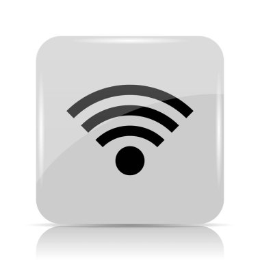 Kablosuz işareti simgesi. Beyaz arka plan üzerinde Internet düğmesi