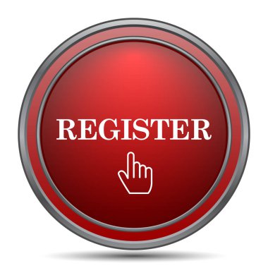 Kayıt simgesi. Beyaz arka plan üzerinde Internet düğmesi