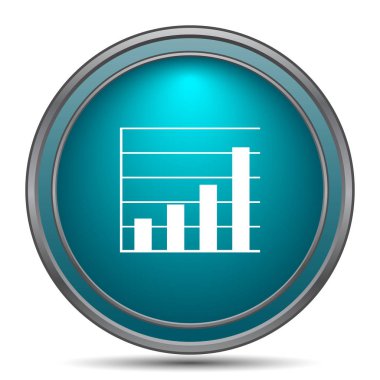 Grafik barlar simgesi. Beyaz arka plan üzerinde Internet düğmesi