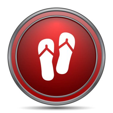 Terlik simgesi. Beyaz arka plan üzerinde Internet düğmesi