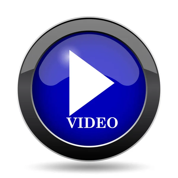 Video play icon. Internet button on white background