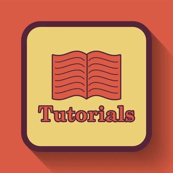 Tutorials icon, colored website button on orange background