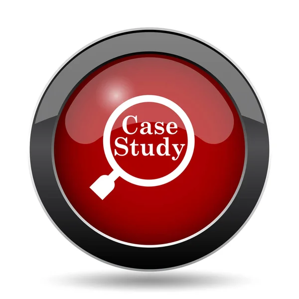 Case Study Icon Internet Button White Background — Stock Photo, Image