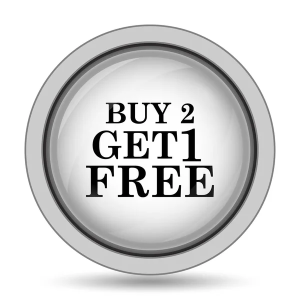 Buy 2 get 1 free offer icon. Internet button on white background
