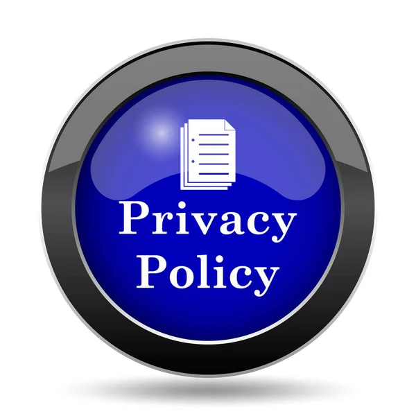 Privacy Beleid Pictogram Internet Knop Witte Achtergrond — Stockfoto