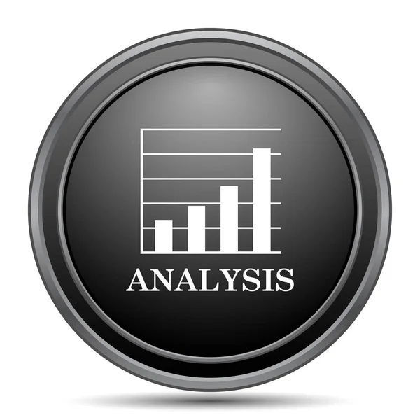 Analysis icon, black website button on white background