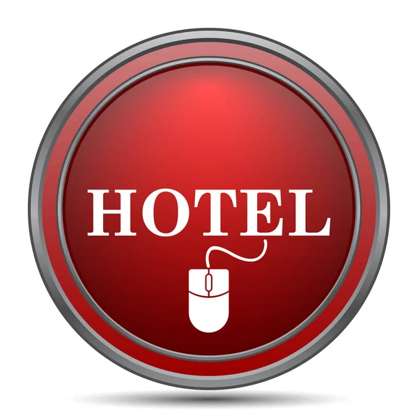 Icona Dell Hotel Pulsante Internet Sfondo Bianco — Foto Stock