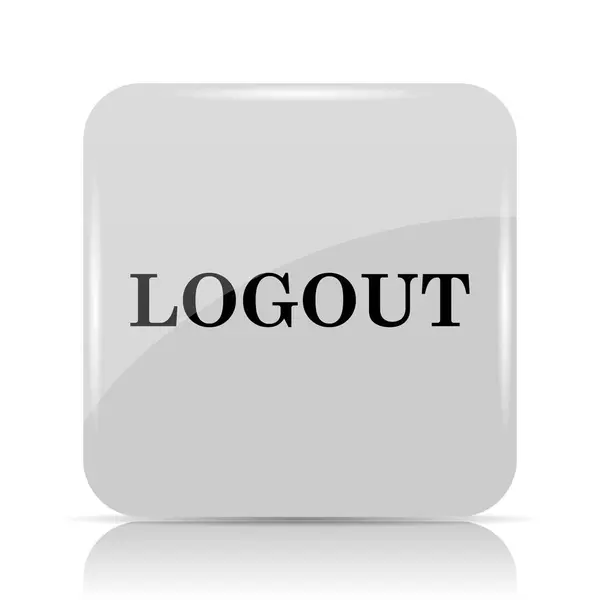 Logout Pictogram Internet Knop Witte Achtergrond — Stockfoto