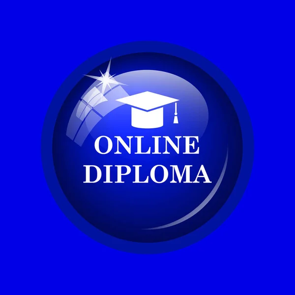 Ícone de diploma online — Fotografia de Stock