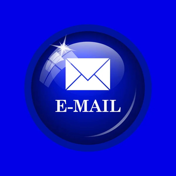 Icona Mail Pulsante Internet Sfondo Blu — Foto Stock
