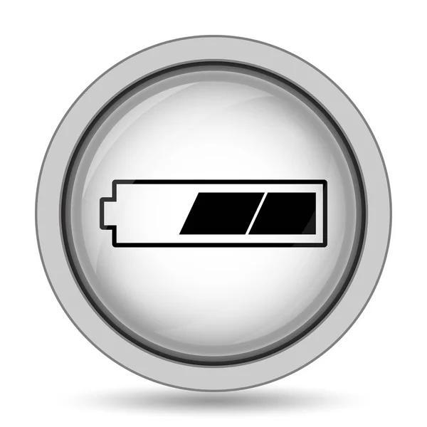 2充电电池图标 白色背景上的互联网按钮 — 图库照片