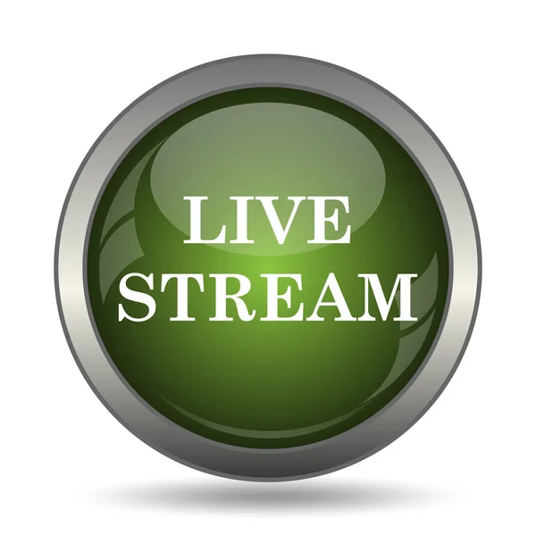 Live Stream Icon Internet Button White Background — Stock Photo, Image