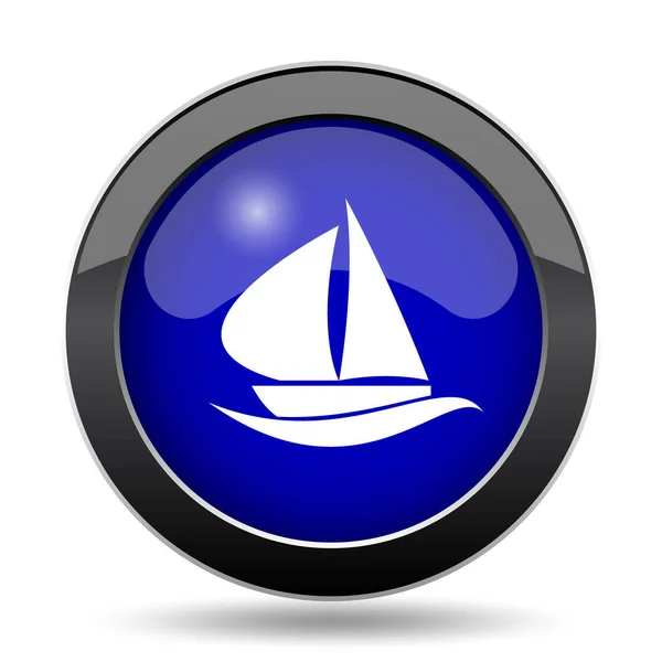 Sailboat Icon Internet Button White Background — Stock Photo, Image