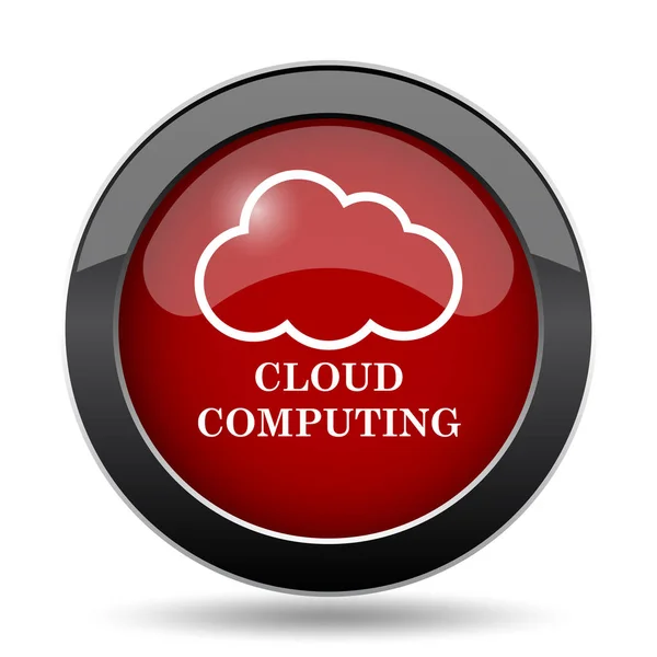 Cloud Computing Pictogram Internet Knop Witte Achtergrond — Stockfoto