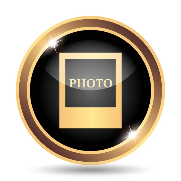 Photo icon. Internet button on white background