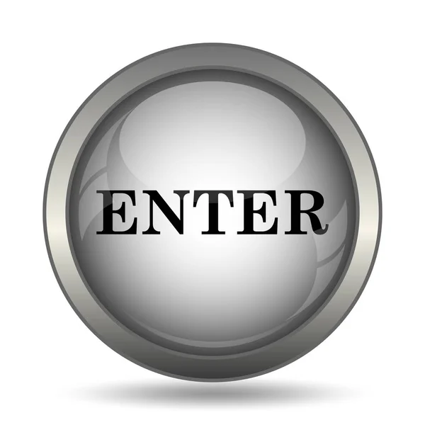 Enter Icon Black Website Button White Background — Stock Photo, Image