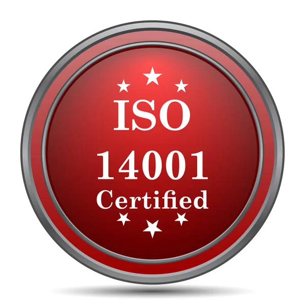 Iso14001 Simgesi Beyaz Arka Plan Üzerinde Internet Düğmesi — Stok fotoğraf