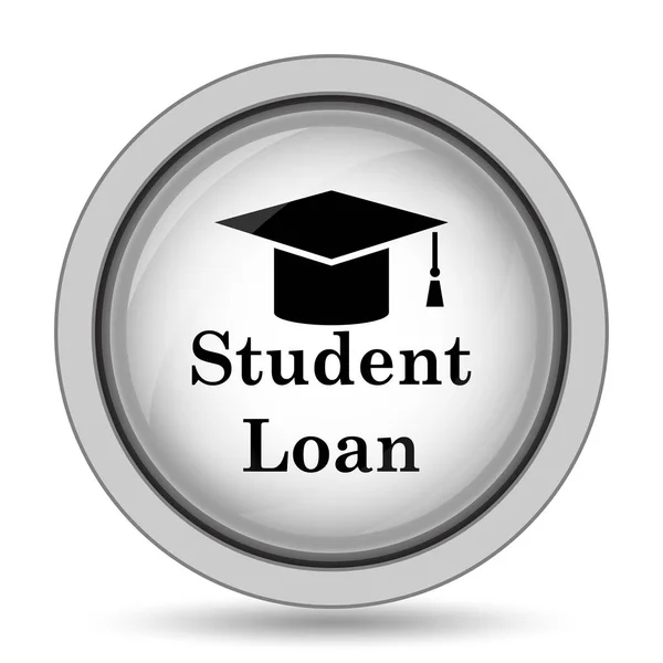 学生贷款图标 白色背景上的互联网按钮 — 图库照片