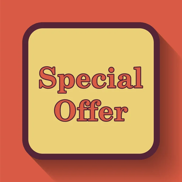 Special offer icon, colored website button on orange background