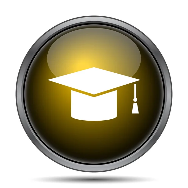 Graduation Icon Internet Button White Background — Stock Photo, Image