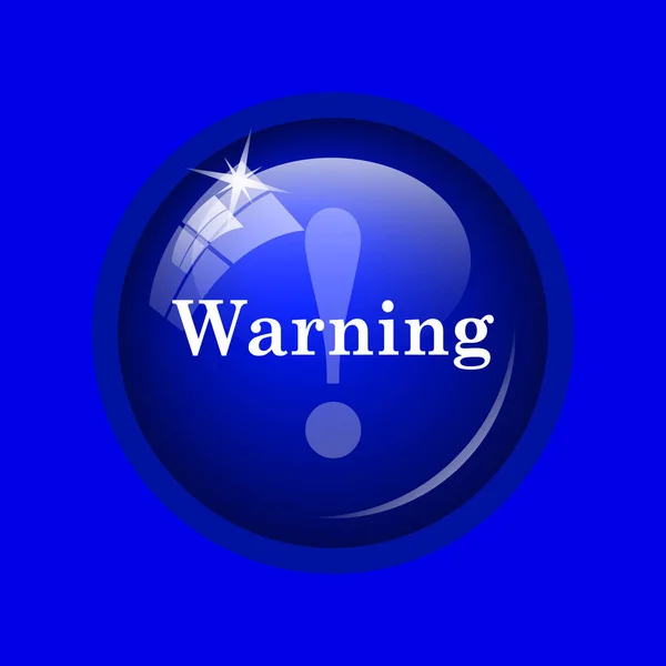 Warning Icon Internet Button Blue Background — Stock Photo, Image