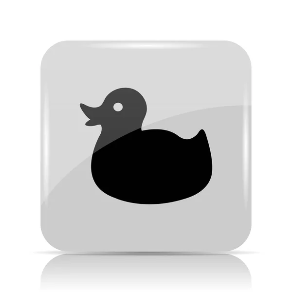 Ördek Simgesi Beyaz Arka Plan Üzerinde Internet Düğmesi — Stok fotoğraf