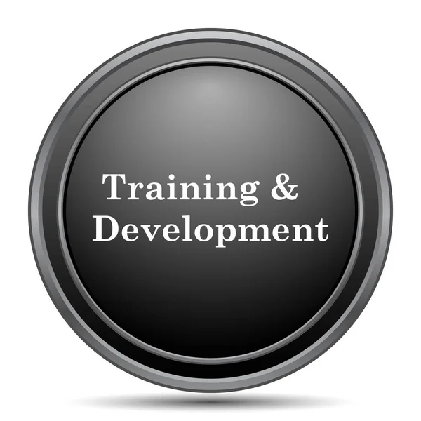 Training Development Icon Black Website Button White Background — Stock Photo, Image