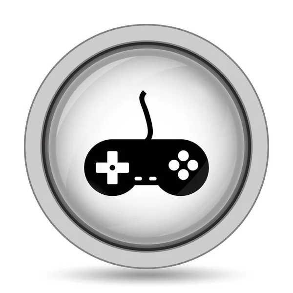 Gamepad Ikona Przycisk Internet Białym Tle — Zdjęcie stockowe