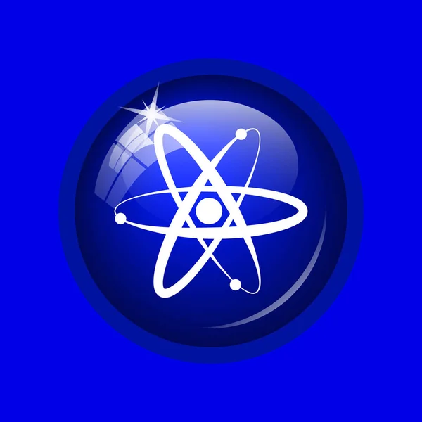 Ikonen För Atomer Internet Knappen Blå Bakgrund — Stockfoto