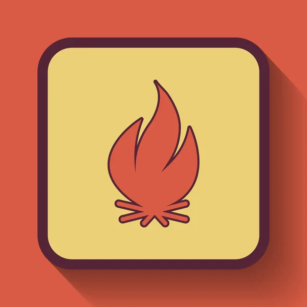 Fire Icon Colored Website Button Orange Background — Stock Photo, Image
