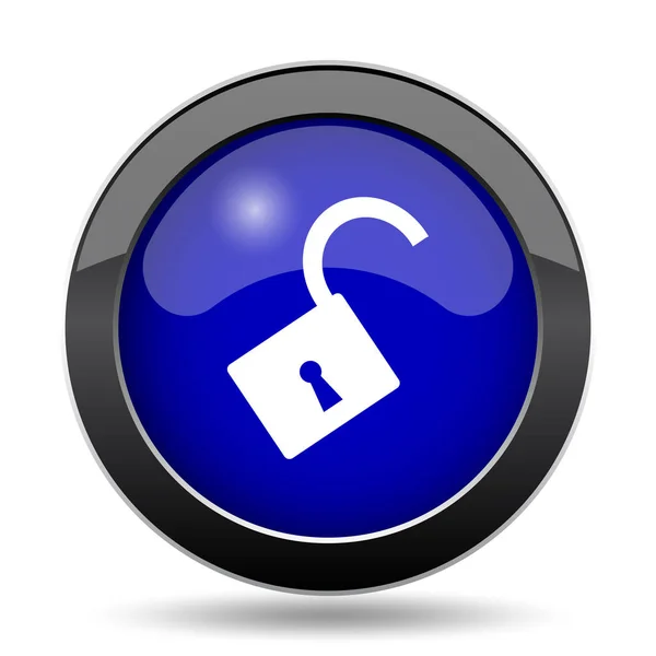 Open Lock Icon Internet Button White Background — Stock Photo, Image