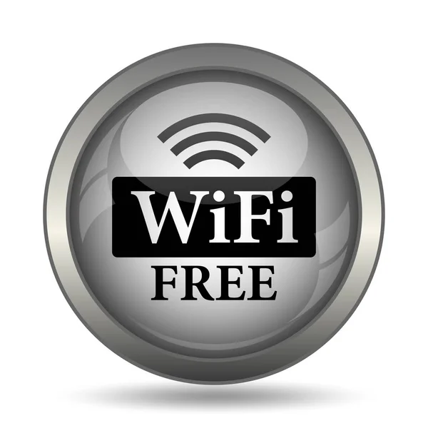 白い背景の上の Wifi 無料アイコン 黒いウェブサイト ボタン — ストック写真