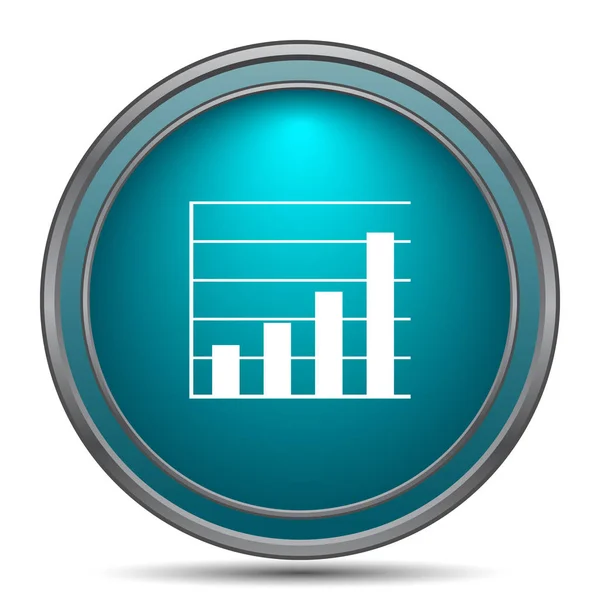 Icona Delle Barre Del Grafico Pulsante Internet Sfondo Bianco — Foto Stock