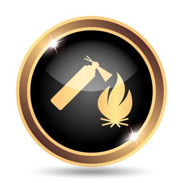 Fire Icon Internet Button White Background — Stock Photo, Image