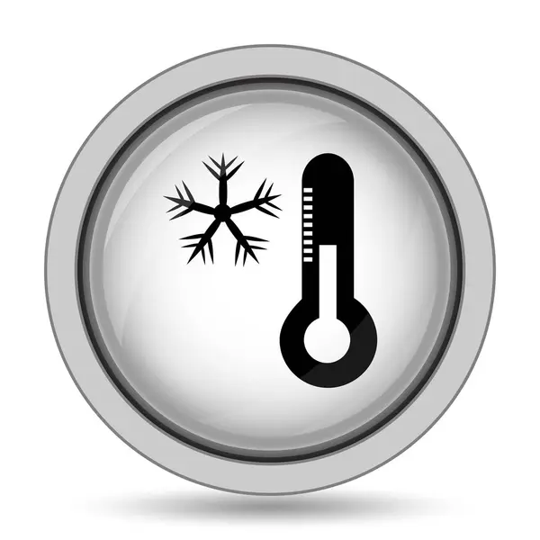 温度計のアイコンとスノーフレーク — ストック写真