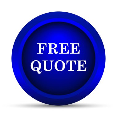 Ücretsiz fiyat teklifi simgesi. Beyaz arka plan üzerinde Internet düğmesi