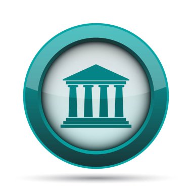 Bina simgesi. Beyaz arka plan üzerinde Internet düğmesi