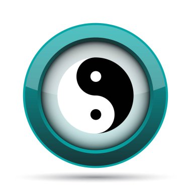 Ying yang simgesi. Beyaz arka plan üzerinde Internet düğmesi