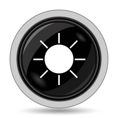 Güneş simgesi. Beyaz arka plan üzerinde Internet düğmesi