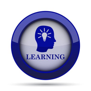 Öğrenme simgesi. Beyaz arka plan üzerinde Internet düğmesi