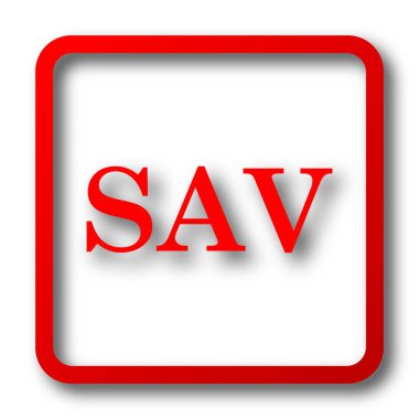 Sav simgesi. Beyaz arka plan üzerinde Internet düğmesi