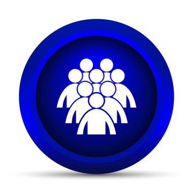 İnsanlar simge grubu. Beyaz arka plan üzerinde Internet düğmesi