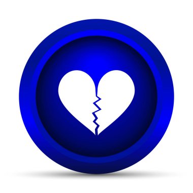 Kırık kalp simgesi. Beyaz arka plan üzerinde Internet düğmesi