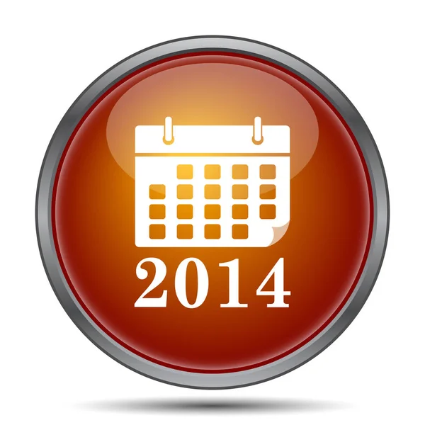 Иконка Календаря 2014 Кнопка Интернет Белом Фоне — стоковое фото
