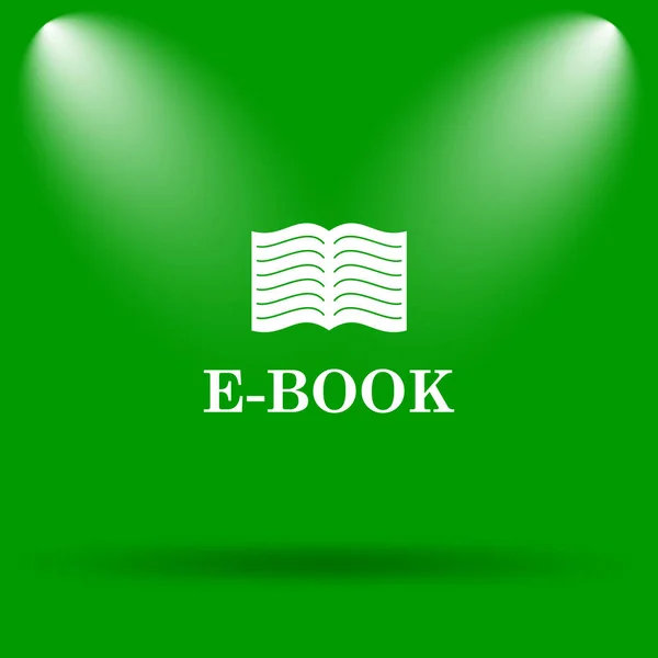 Icono Del Libro Electrónico Botón Internet Sobre Fondo Verde — Foto de Stock