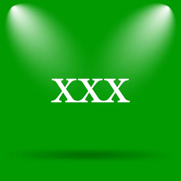 Xxx のアイコン 緑の背景のインター ネット ボタン — ストック写真