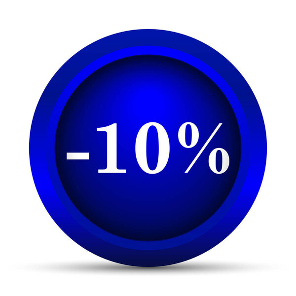 10% скидка значок. Кнопка Интернет на белом фоне
