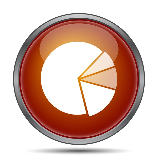 グラフ円グラフ アイコン 白い背景の上のインター ネット ボタン — ストック写真